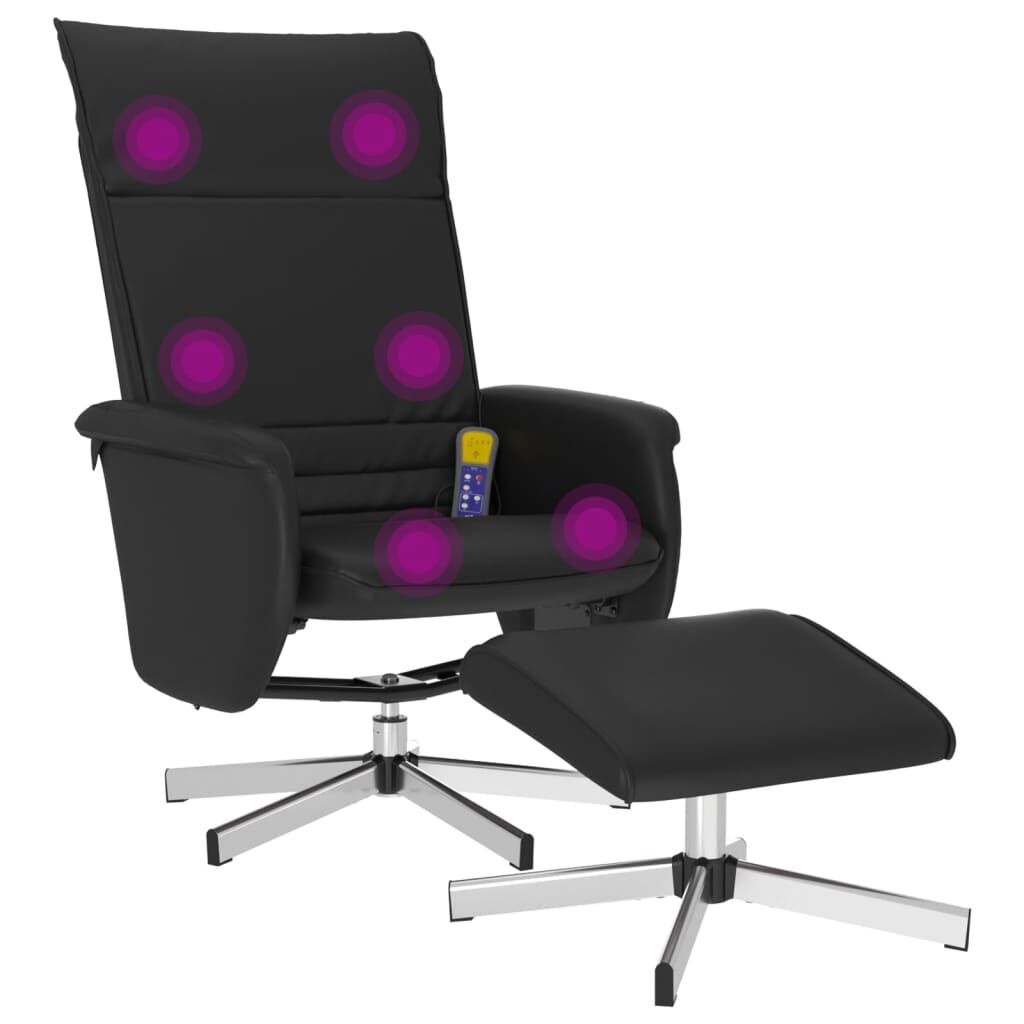 vidaXL Massagestoel + Voetenbank Zwart - 35% Korting!