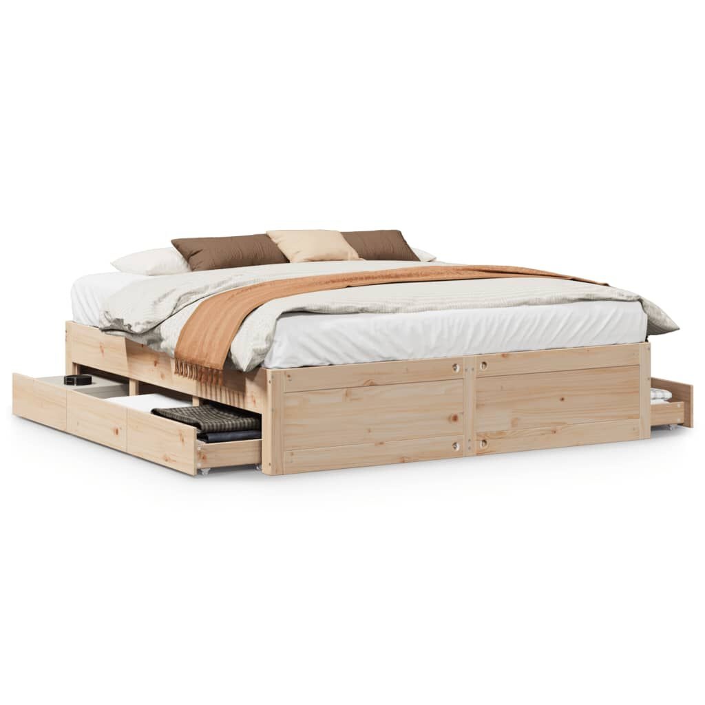 VidaXL Bedframe 200x200 Grenenhout + Lades -35%