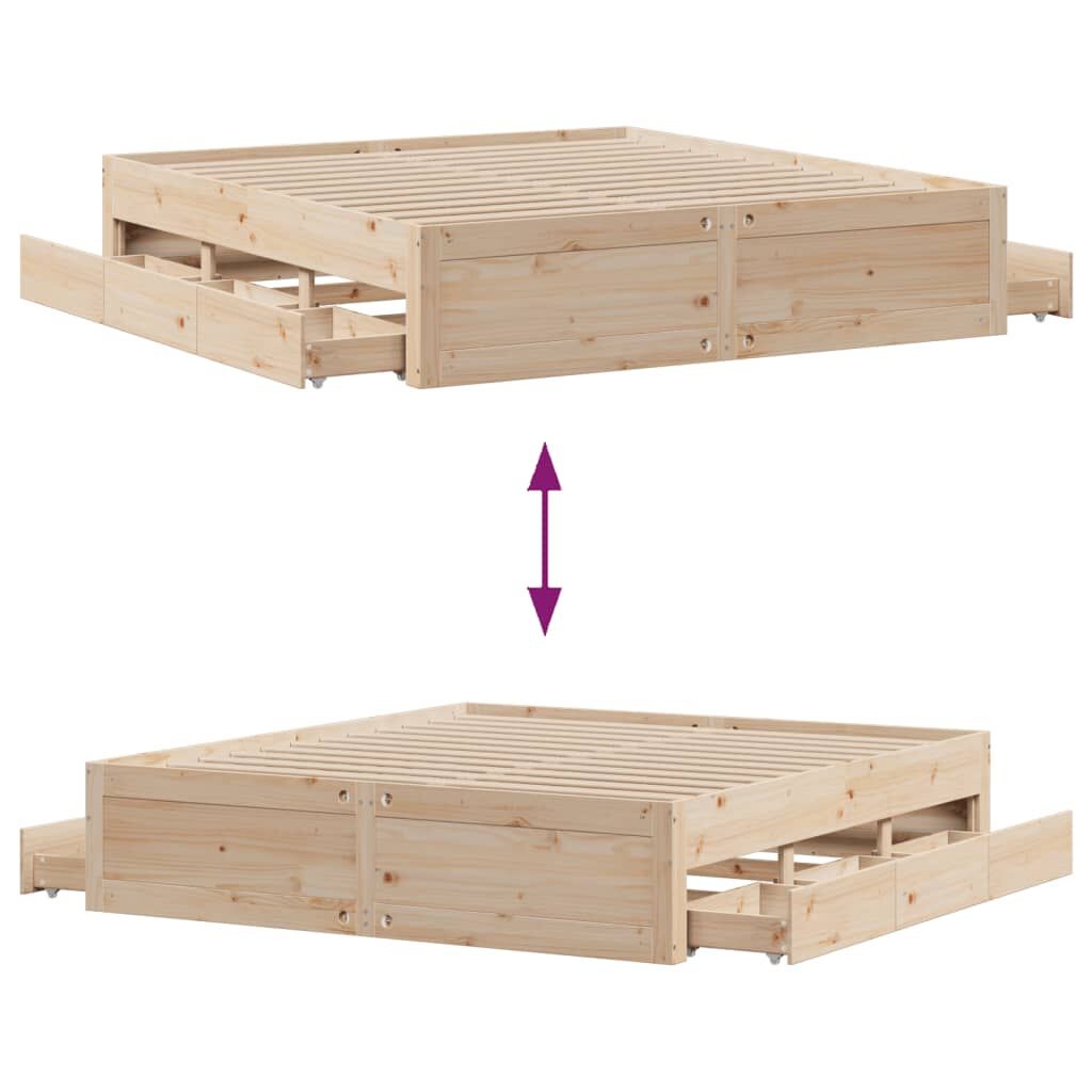 VidaXL Bedframe 200x200 Grenenhout + Lades -35%