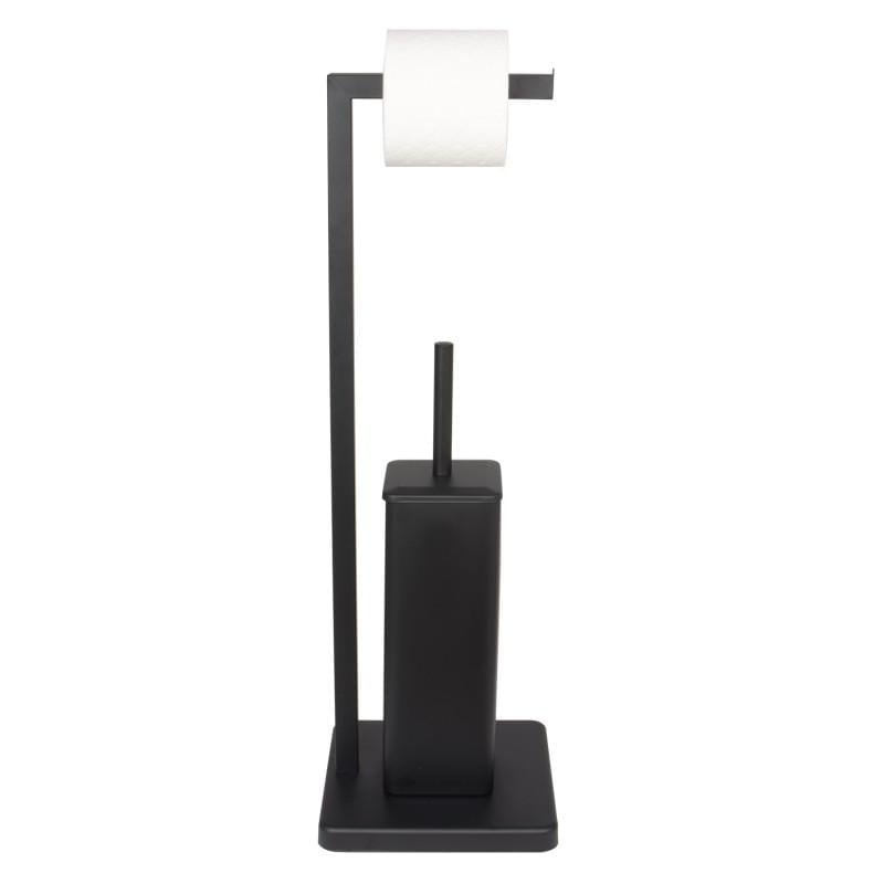 WC Rolhouder met Toiletborstel Zwart - 20x63cm - Deukje, Topdeal!