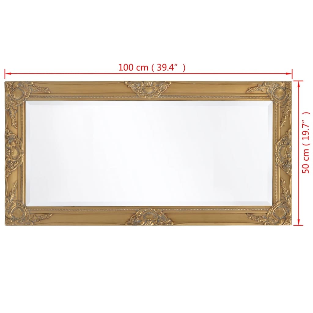 Barok Wandspiegel Goud 100x50cm - 35% Korting! Zo Goed Als Nieuw