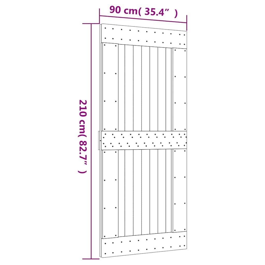 vidaXL Massief Grenen Deur NARVIK 90x210cm - 35% Korting!