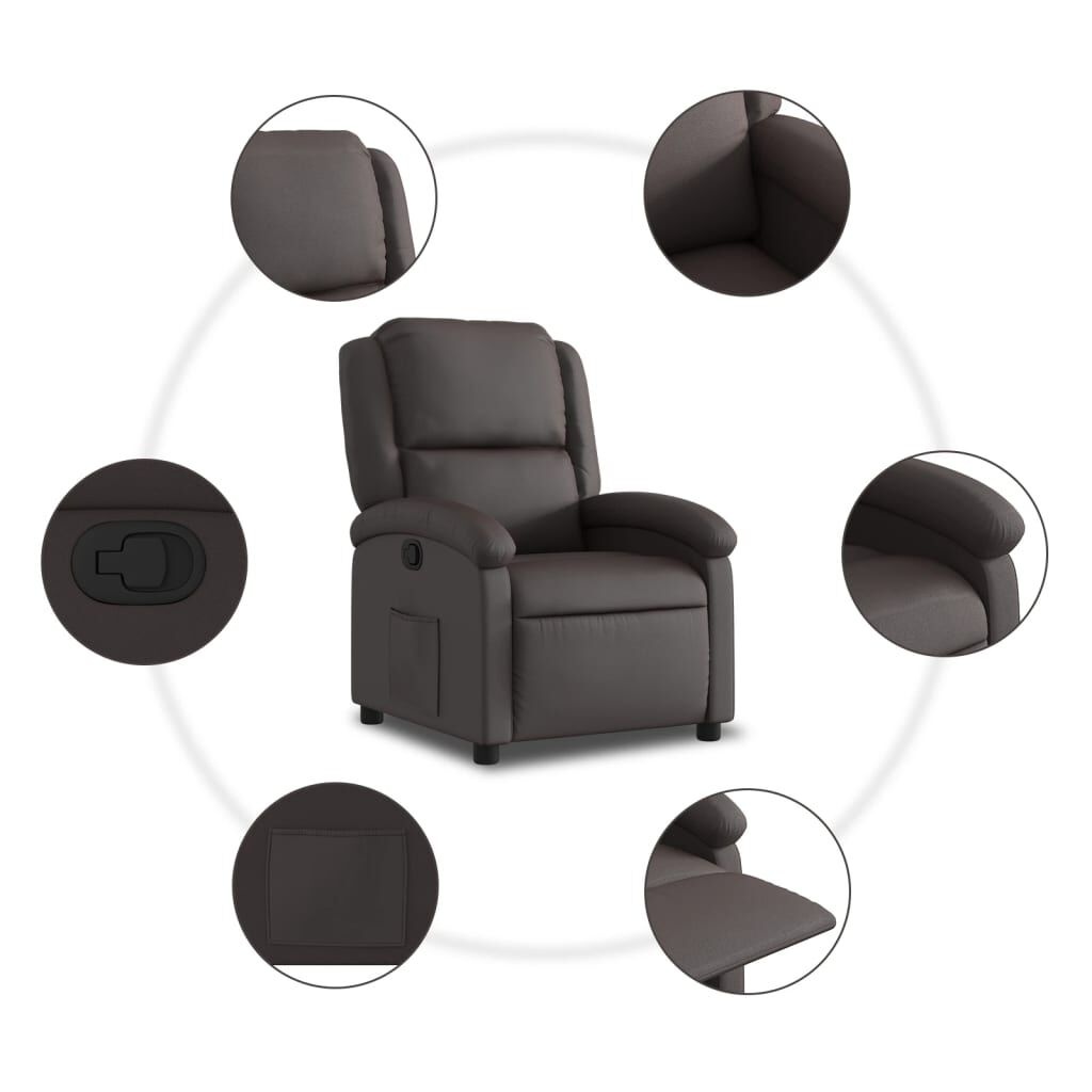vidaXL Leren Fauteuil Donkerbruin - Verstelbaar - 53% Korting!