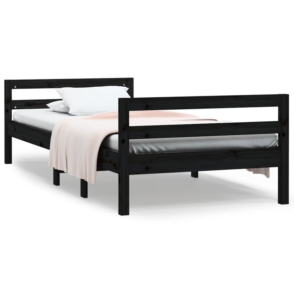 Grenen Bedframe 90x200 Zwart - 50% Korting! (Lichte Schade)
