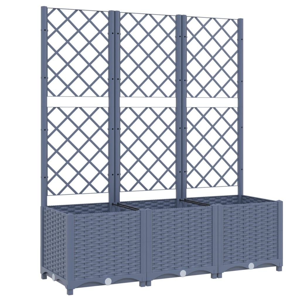 VidaXL Plantenbak met Latwerk 120cm Grijs - 35% Korting!