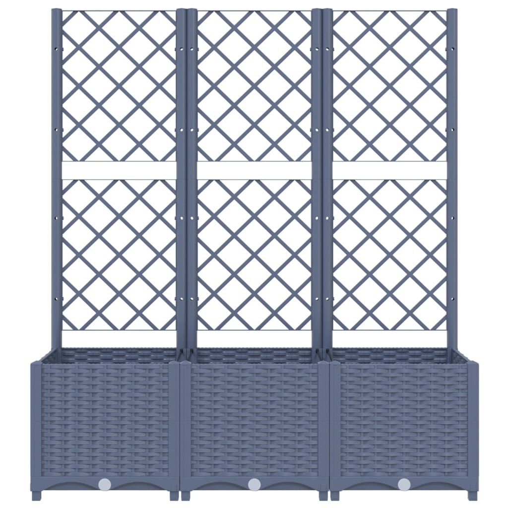 VidaXL Plantenbak met Latwerk 120cm Grijs - 35% Korting!