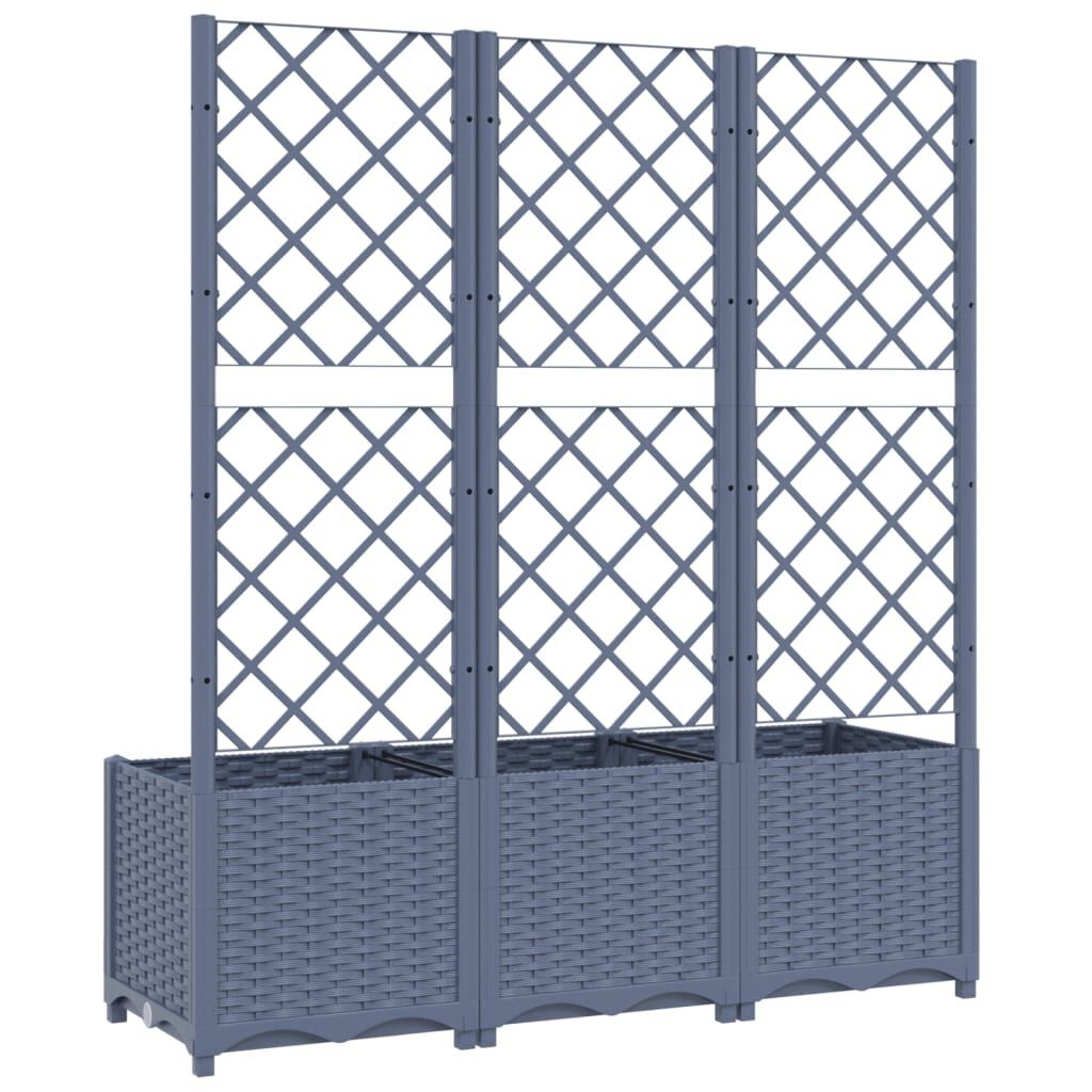 VidaXL Plantenbak met Latwerk 120cm Grijs - 35% Korting!