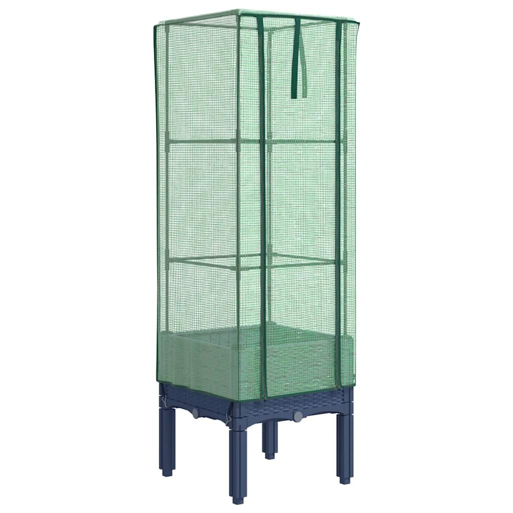 vidaXL Verhoogde Plantenbak met Kas 40x40x140cm Rattanlook -35%