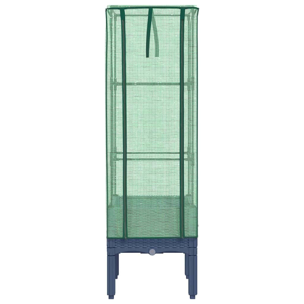 vidaXL Verhoogde Plantenbak met Kas 40x40x140cm Rattanlook -35%