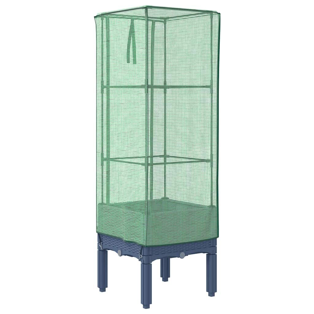 vidaXL Verhoogde Plantenbak met Kas 40x40x140cm Rattanlook -35%