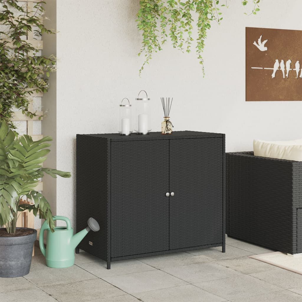 vidaXL Tuinkast Rattan Zwart - 83cm - Nieuw! 35% Korting