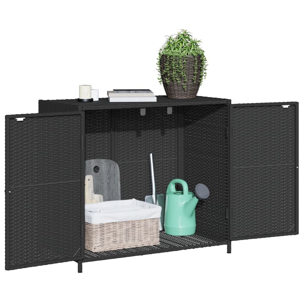 vidaXL Tuinkast Rattan Zwart - 83cm - Nieuw! 35% Korting