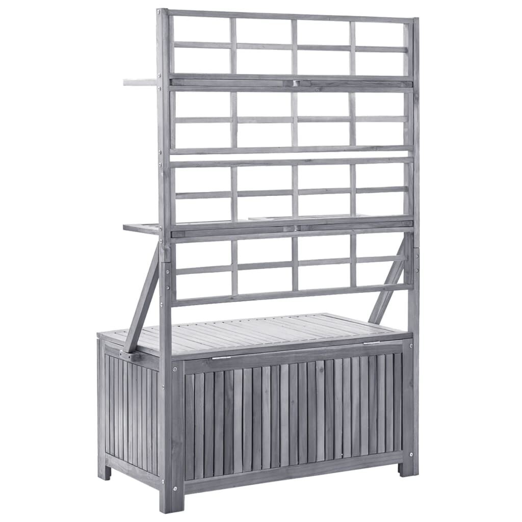 vidaXL Opbergbox Acaciahout Grijs 99cm - 35% Korting!