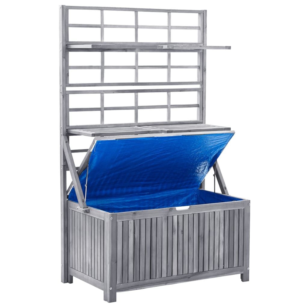 vidaXL Opbergbox Acaciahout Grijs 99cm - 35% Korting!