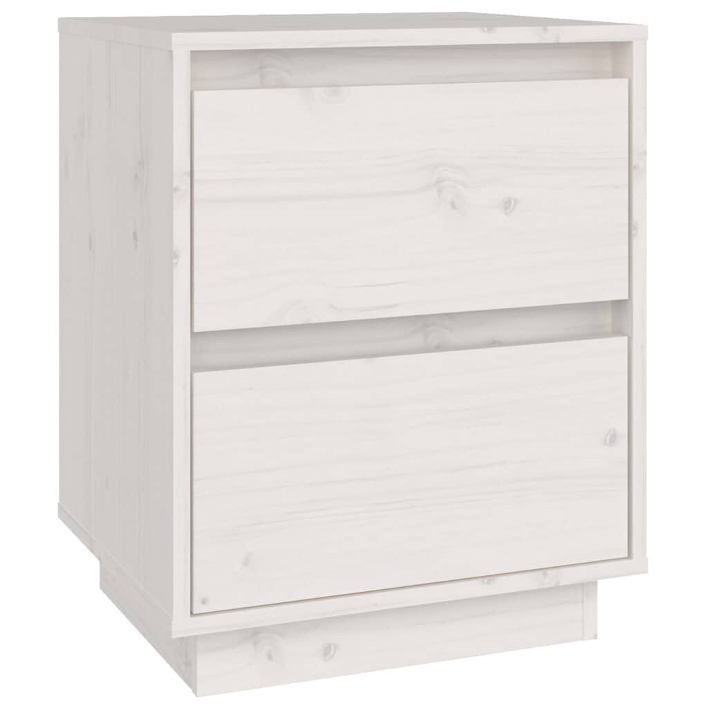 vidaXL Nachtkastjes Grenenhout Wit (2 st) -35% Korting!