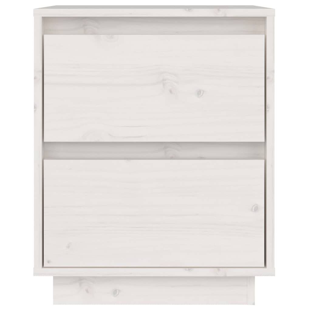 vidaXL Nachtkastjes Grenenhout Wit (2 st) -35% Korting!