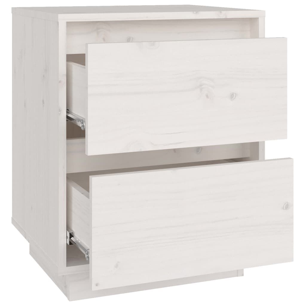 vidaXL Nachtkastjes Grenenhout Wit (2 st) -35% Korting!