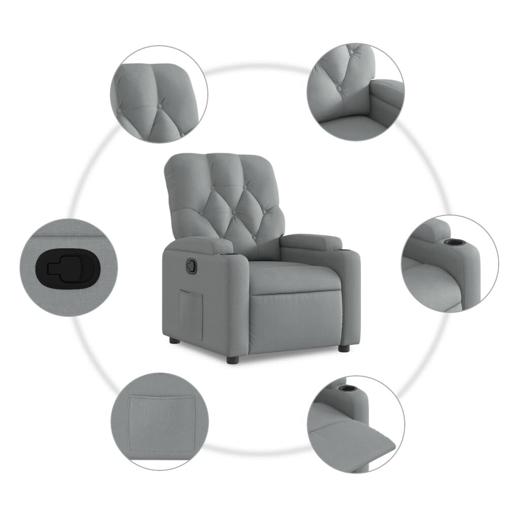 VidaXL Verstelbare Fauteuil Lichtgrijs -41% Korting!