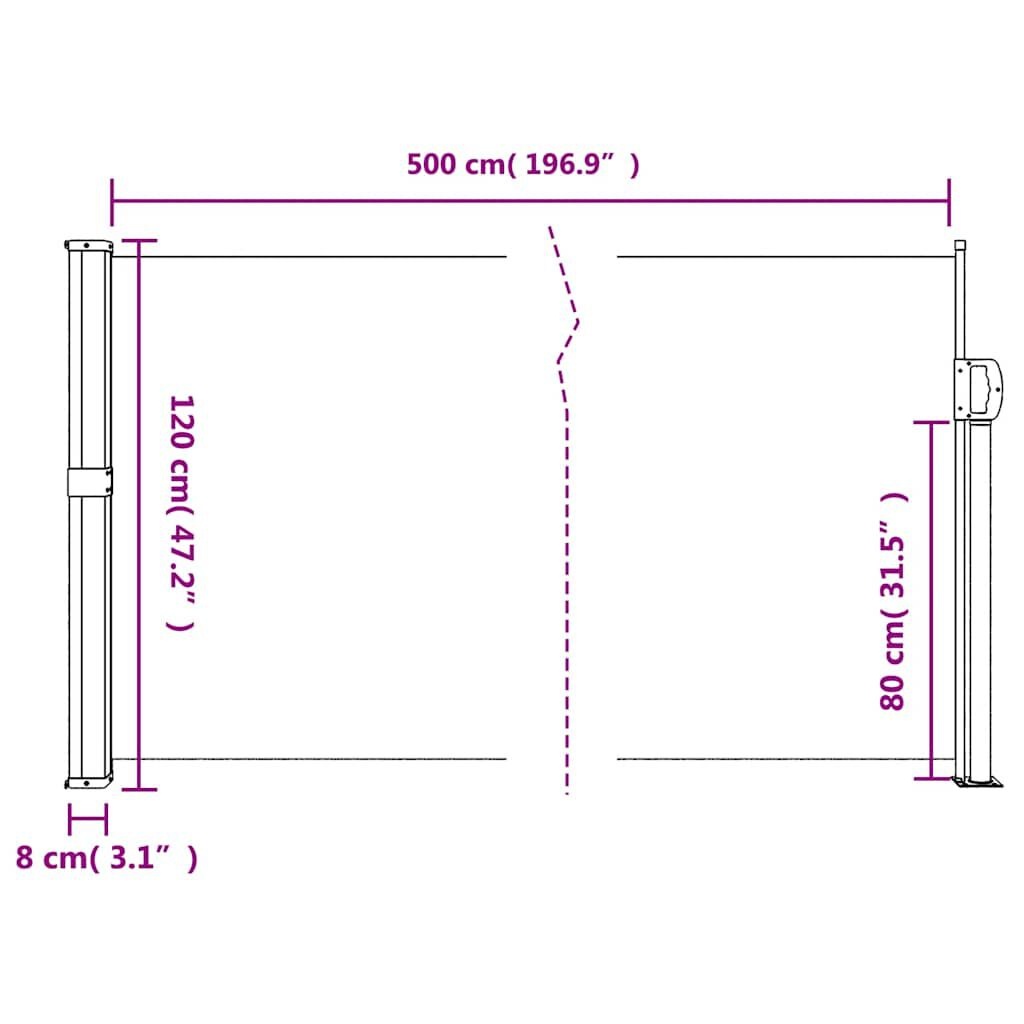 vidaXL Uittrekbaar Windscherm 120x500 Antraciet -35%