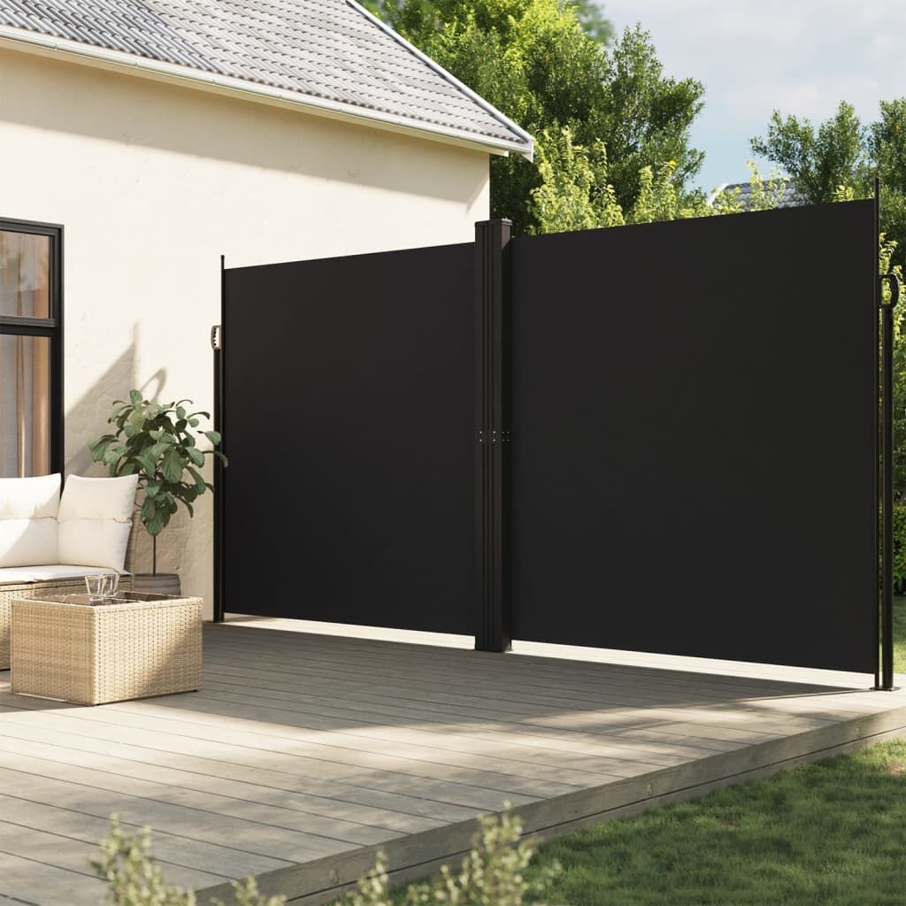VidaXL Uittrekbaar Windscherm 200x1000cm Zwart - 35% Korting!