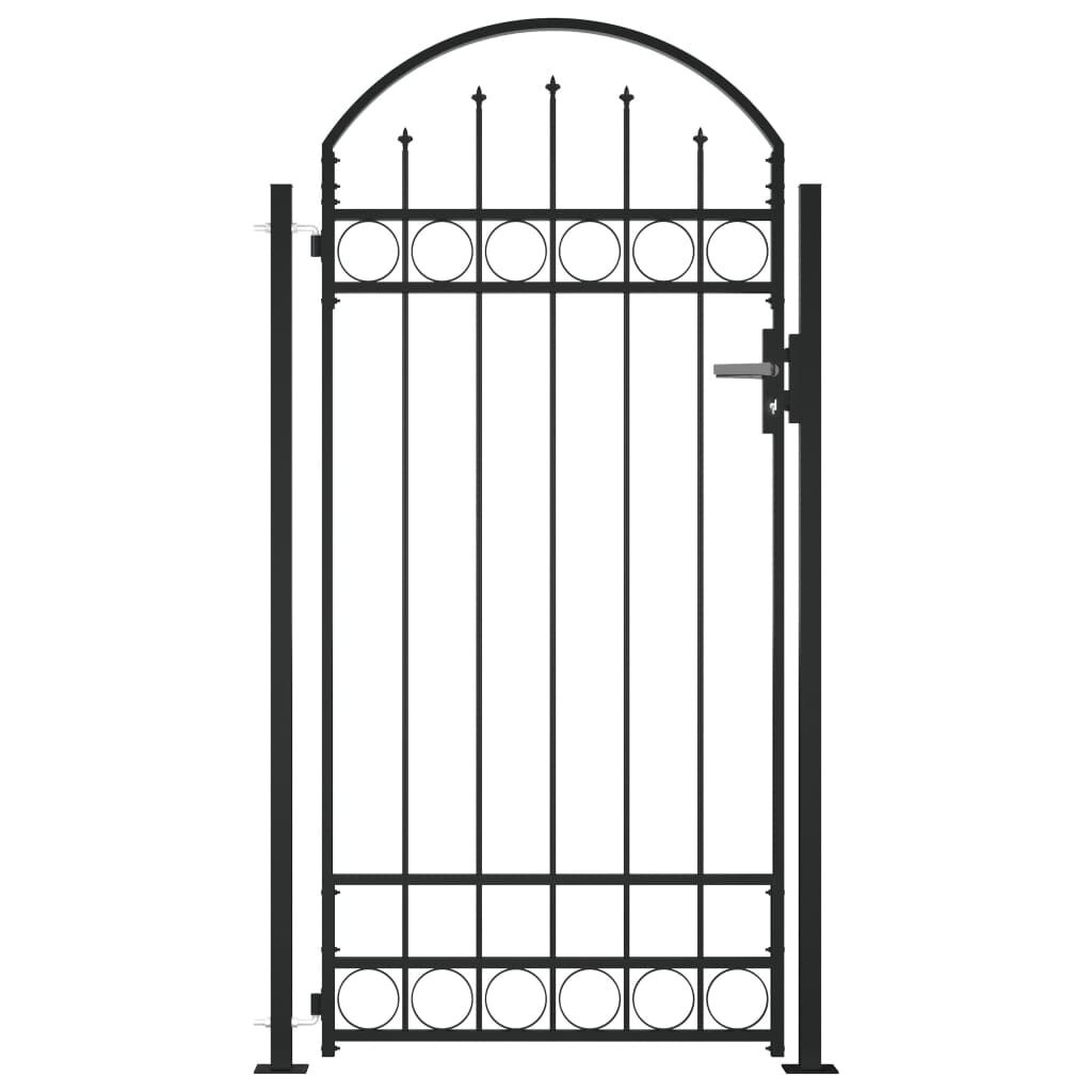 vidaXL Tuinpoort met Palen - 105x204cm Zwart - 35% Korting!