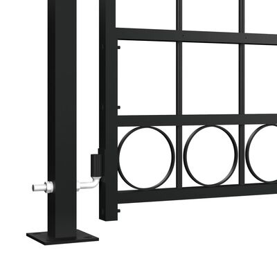 vidaXL Tuinpoort met Palen - 105x204cm Zwart - 35% Korting!