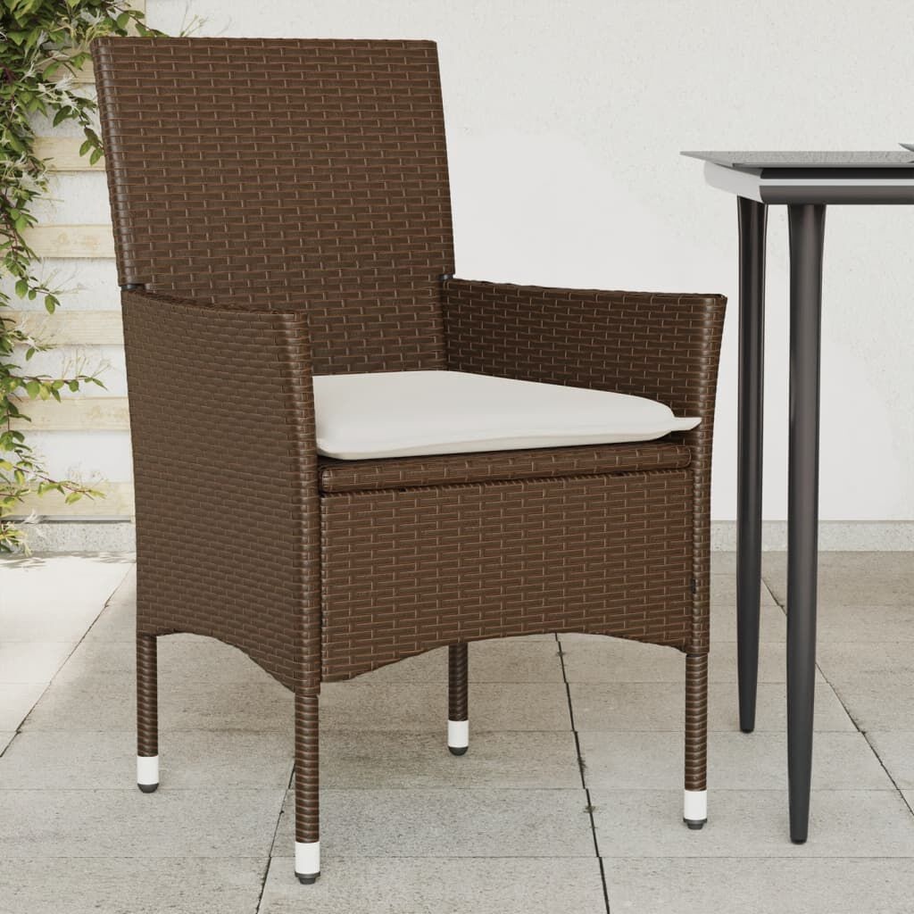 vidaXL Tuinstoelen (2 st) met Kussens Bruin - 41% Korting!