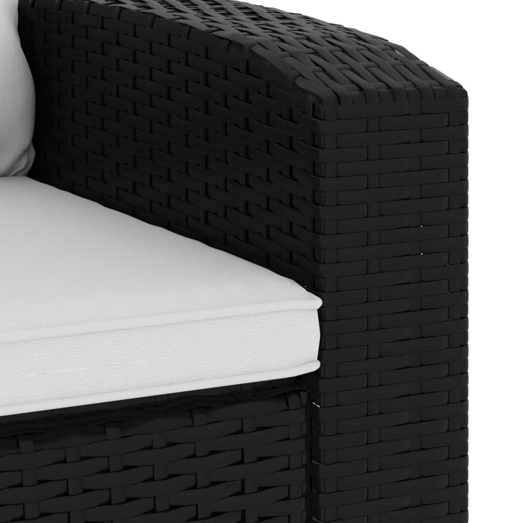 vidaXL Verstelbare Tuinstoel Zwart Rattan incl. Kussens -47%