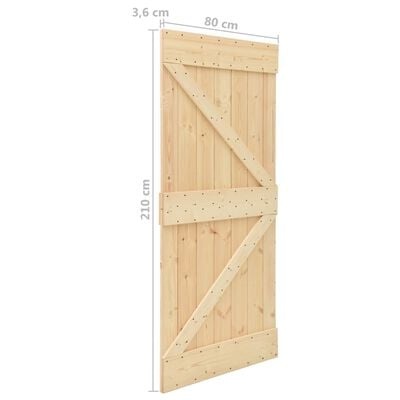 vidaXL Grenen Deur 80x210cm - Massief Hout - 42% Korting!