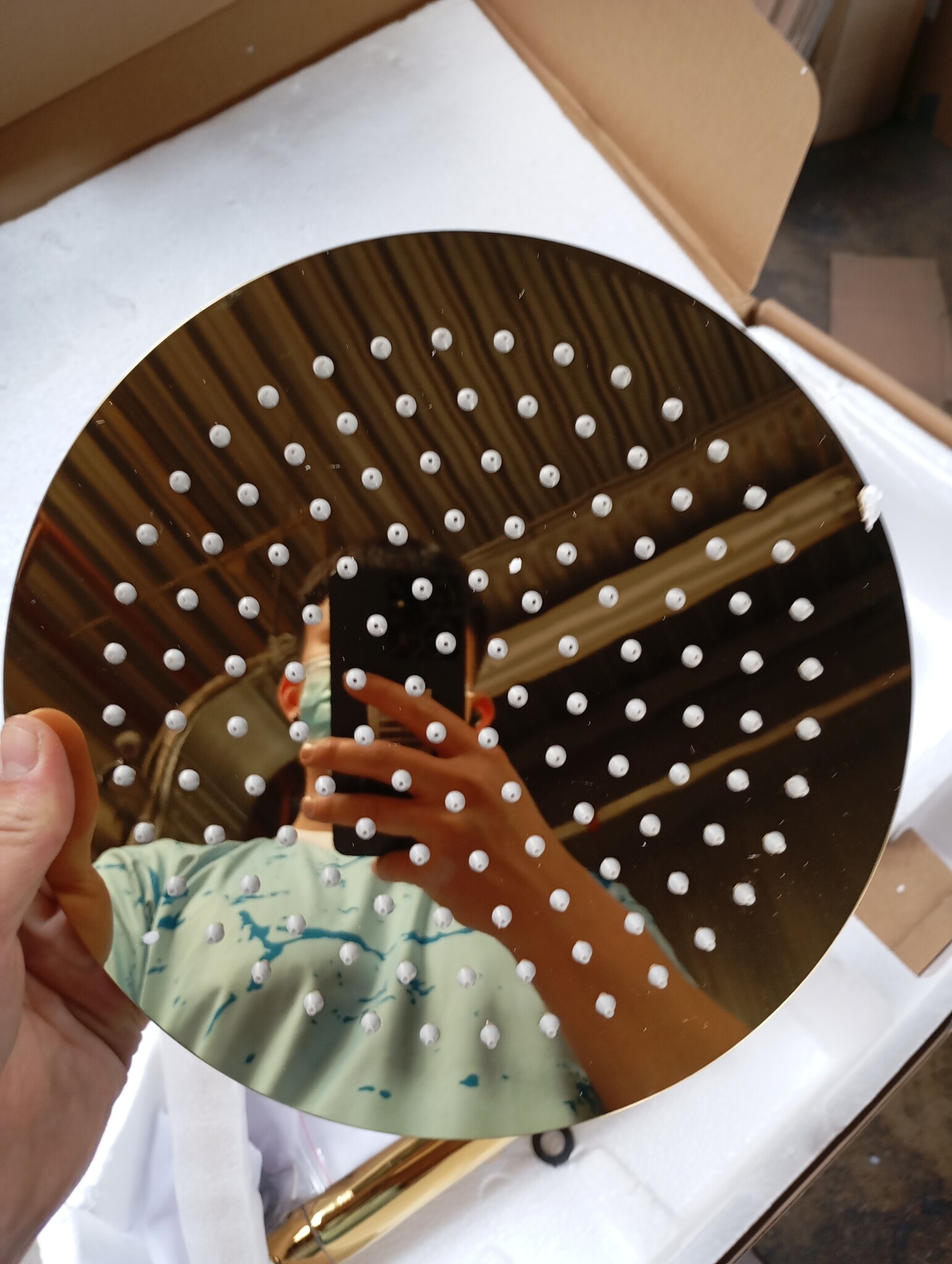 Gouden Regendoucheset met Thermostaat - 25cm - 55% Korting!