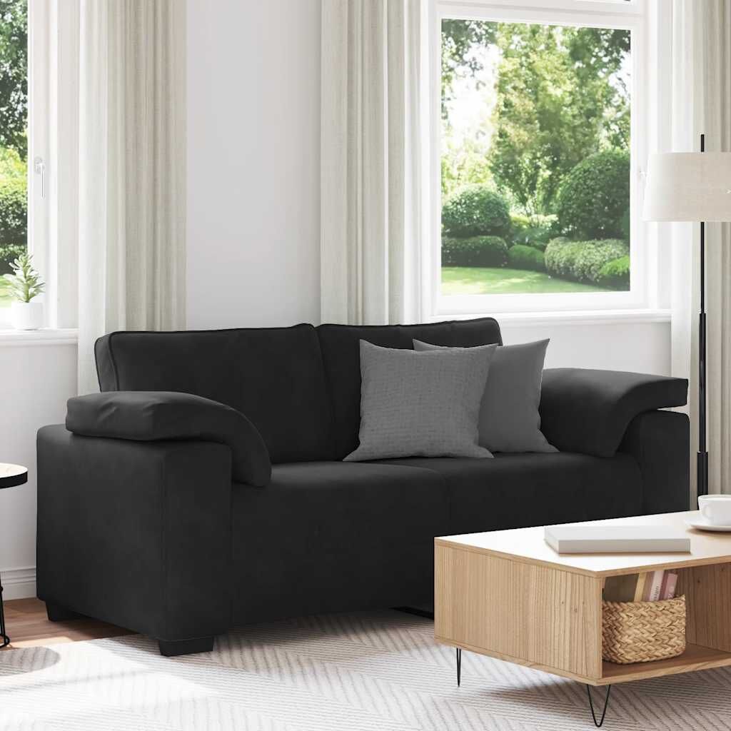vidaXL Loveseat Bank Zwart Fluweel 140cm - 35% Korting!