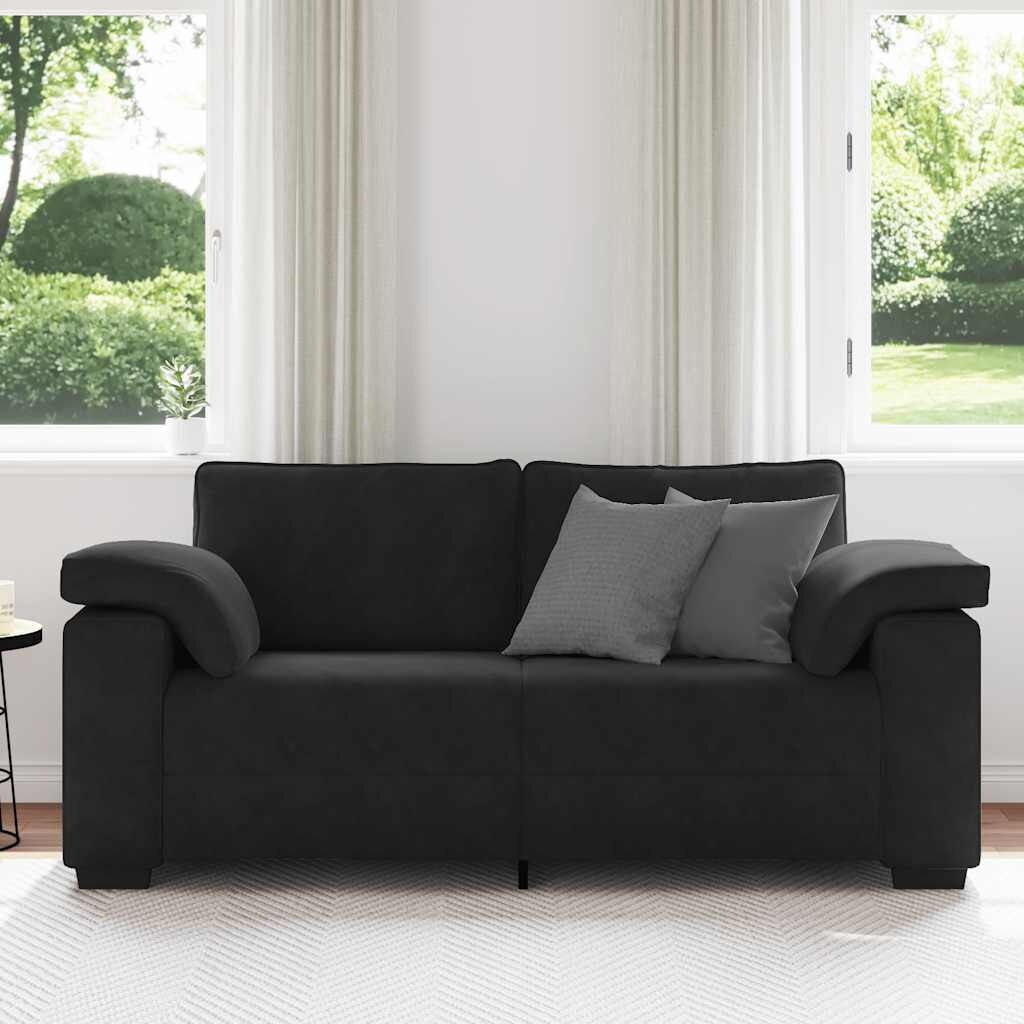 vidaXL Loveseat Bank Zwart Fluweel 140cm - 35% Korting!
