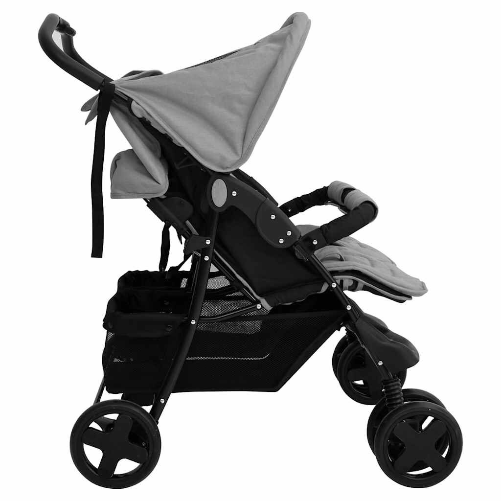 vidaXL Tweelingwagen Lichtgrijs - 45% Korting! (Beschadigde Verpakking)