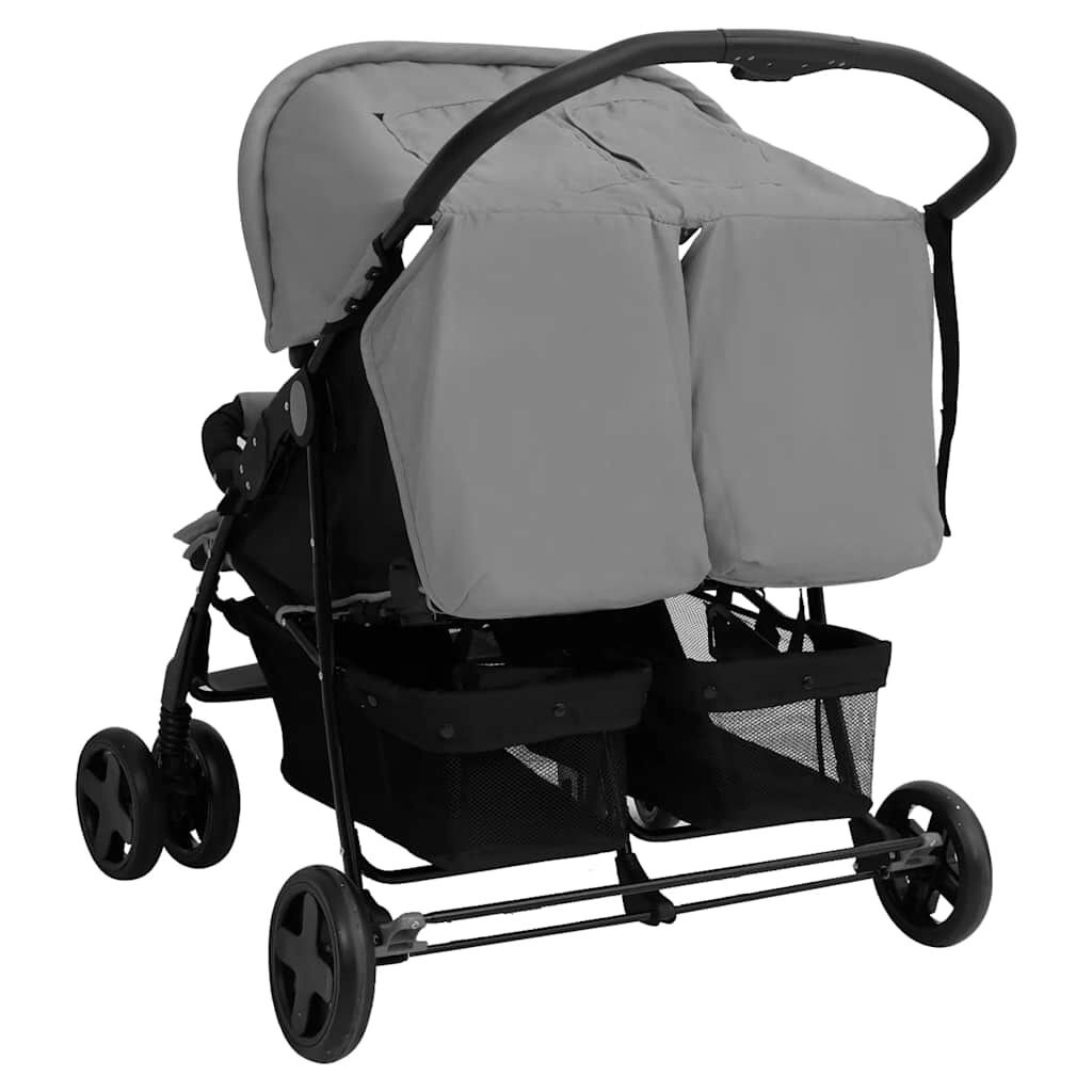 vidaXL Tweelingwagen Lichtgrijs - 45% Korting! (Beschadigde Verpakking)