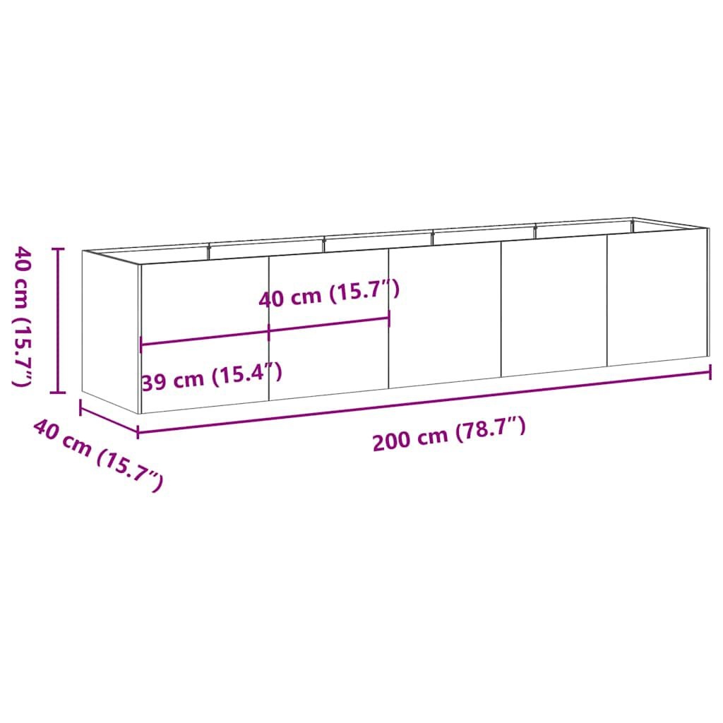 vidaXL Plantenbak 200cm - Gegalvaniseerd staal - 35% Korting!