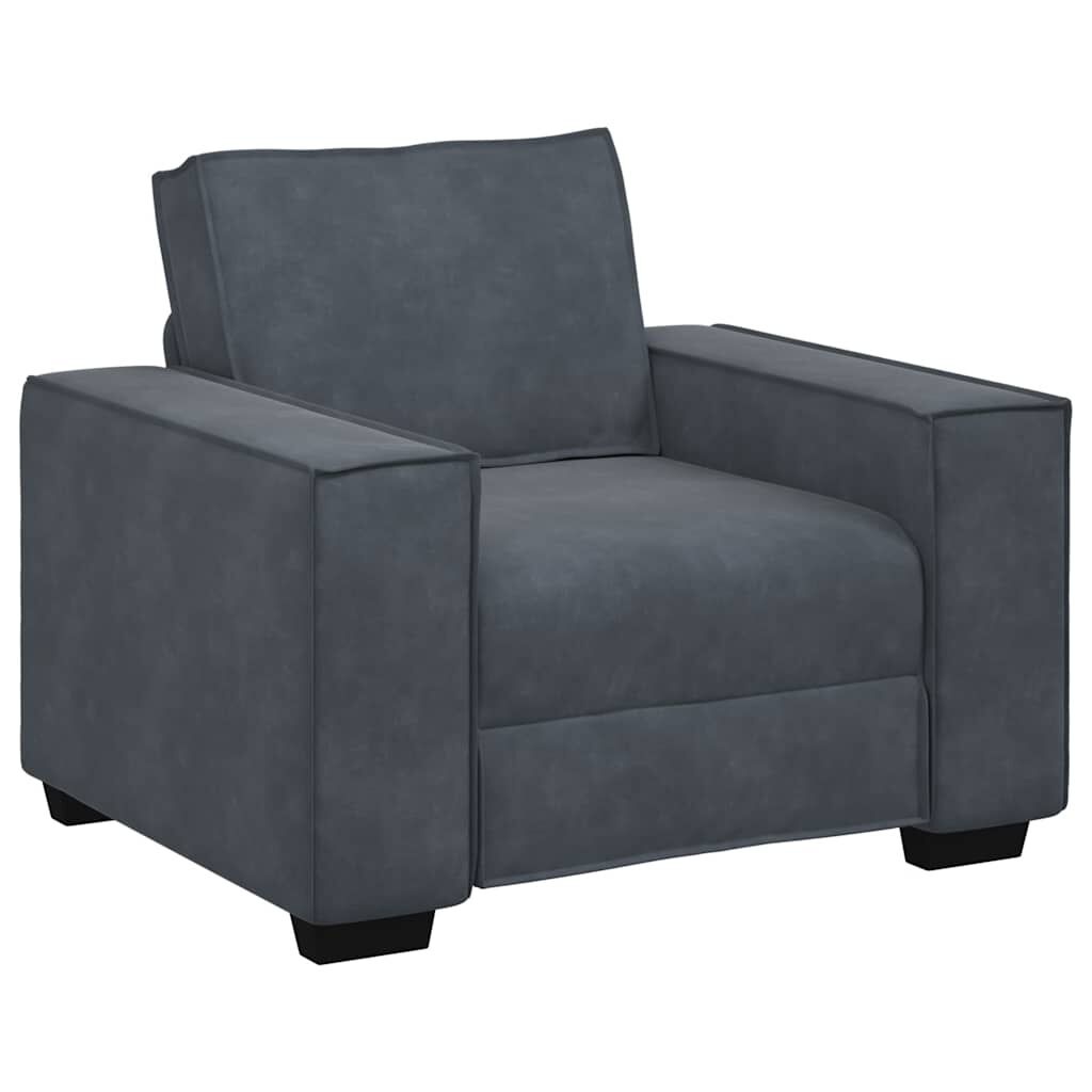 VidaXL Fauteuil Donkergrijs Fluweel -60% Korting!
