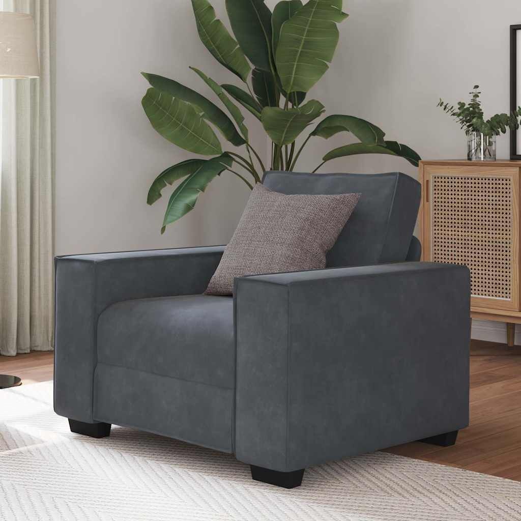 VidaXL Fauteuil Donkergrijs Fluweel -60% Korting!