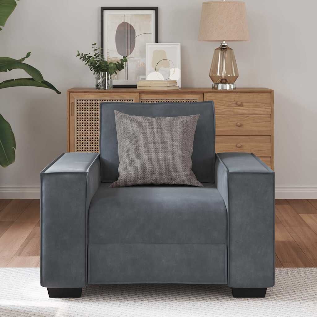 VidaXL Fauteuil Donkergrijs Fluweel -60% Korting!