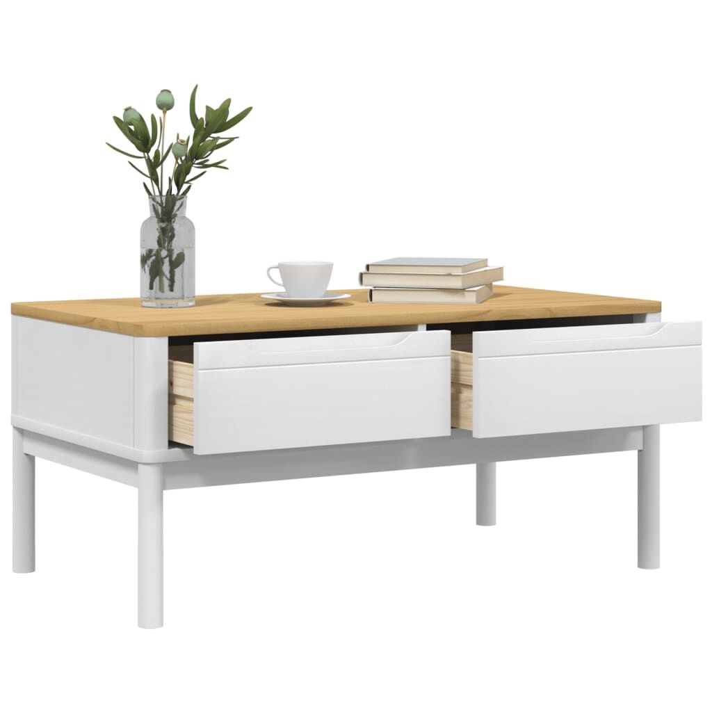 vidaXL Salontafel FLORO Wit Grenenhout - 35% Korting!