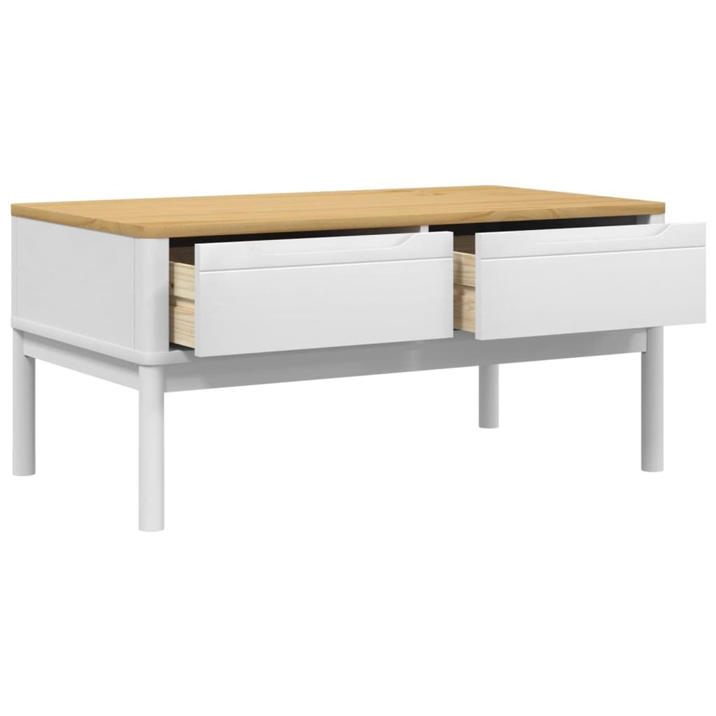 vidaXL Salontafel FLORO Wit Grenenhout - 35% Korting!