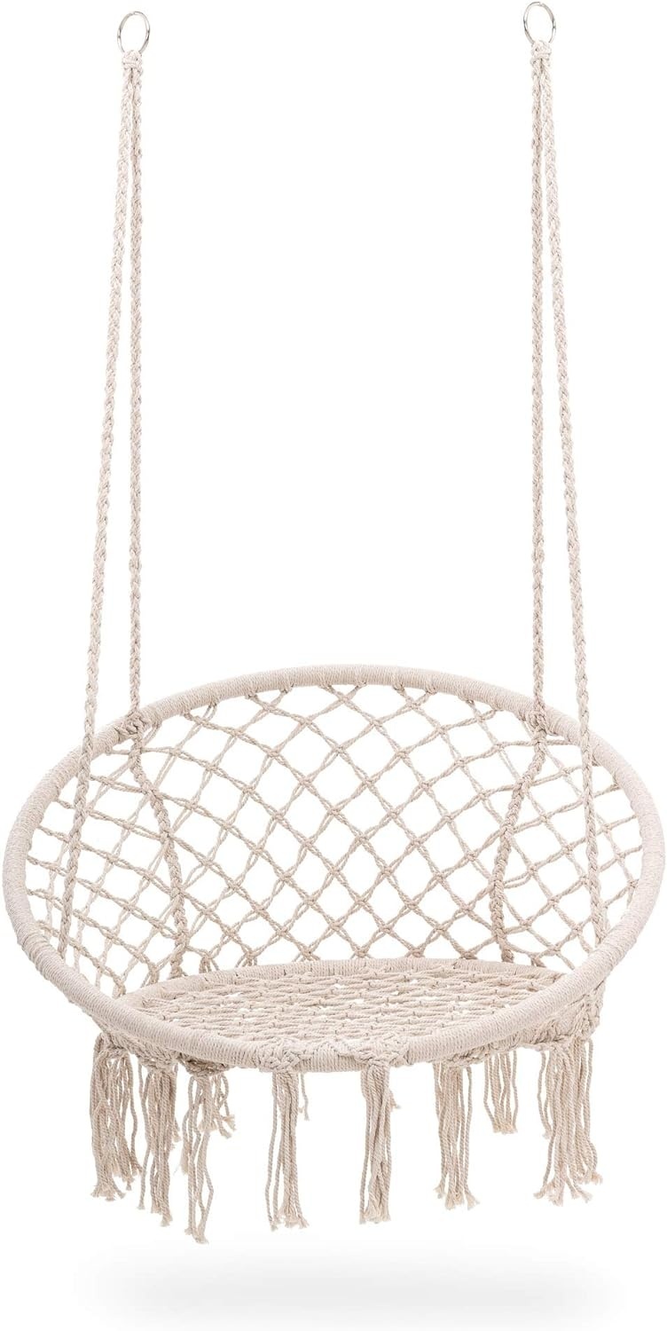 Hangstoel Touw Beige Ø60cm - 55% Korting! (max 150kg)