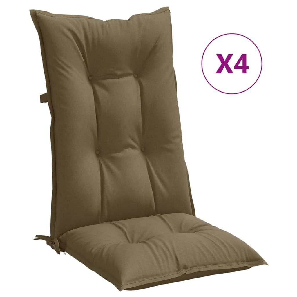 VidaXL Stoelkussens Hoge Rug 4st Taupe -45%!