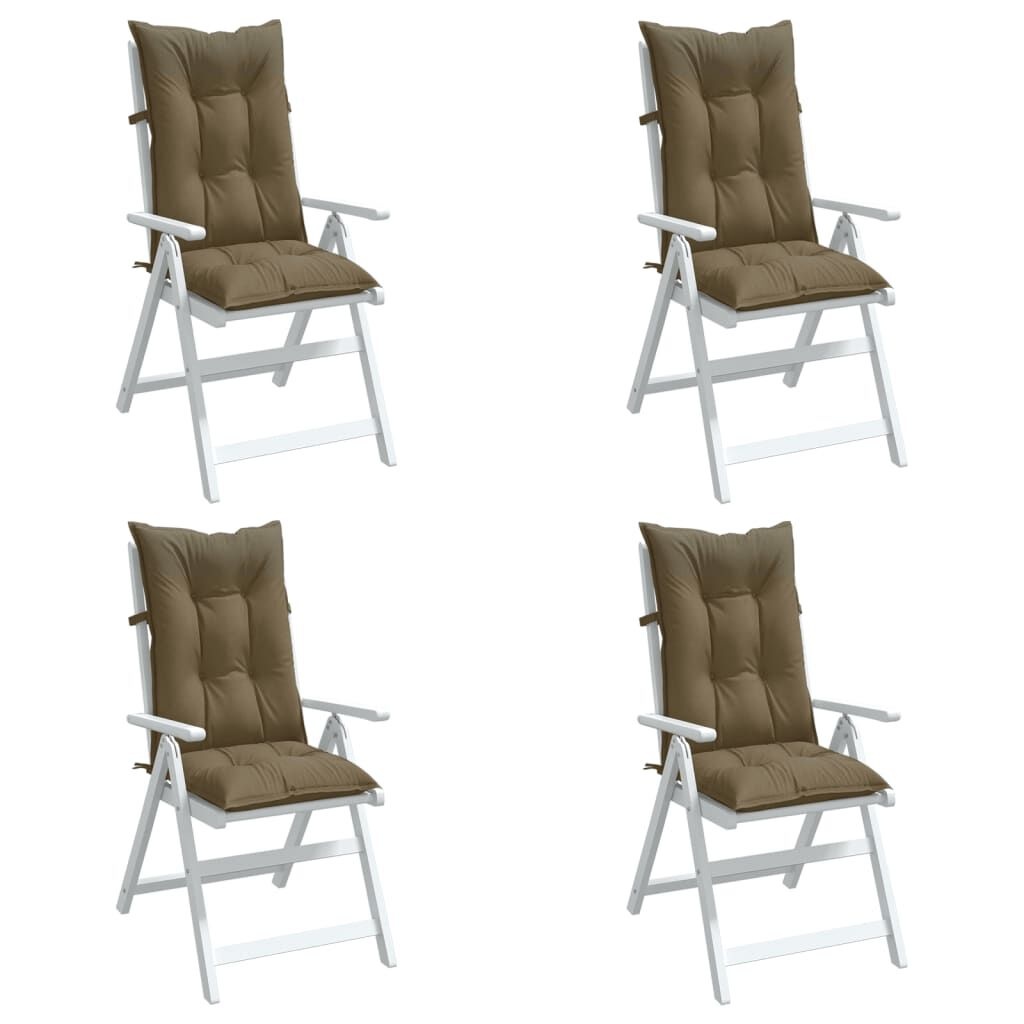 VidaXL Stoelkussens Hoge Rug 4st Taupe -45%!