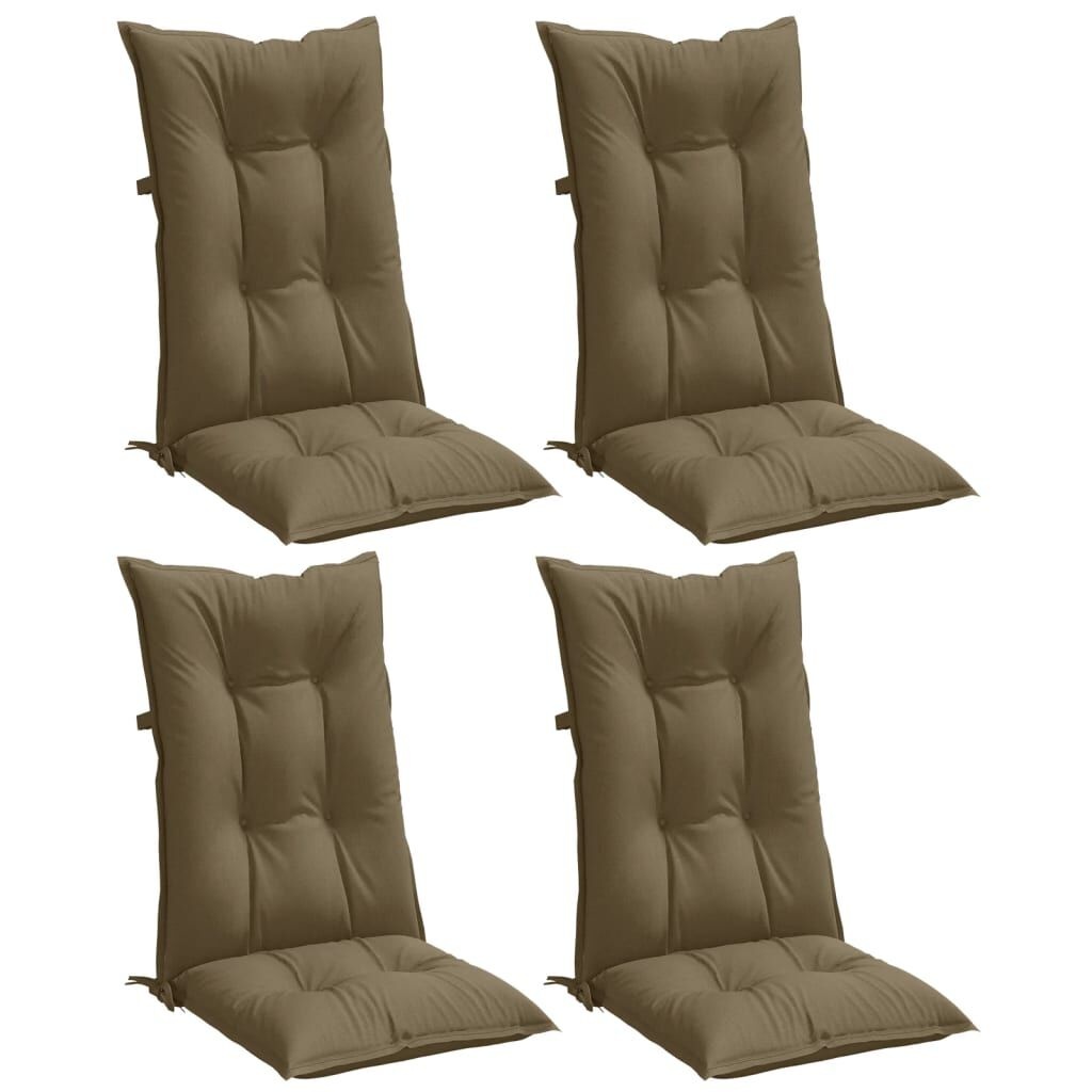 VidaXL Stoelkussens Hoge Rug 4st Taupe -45%!