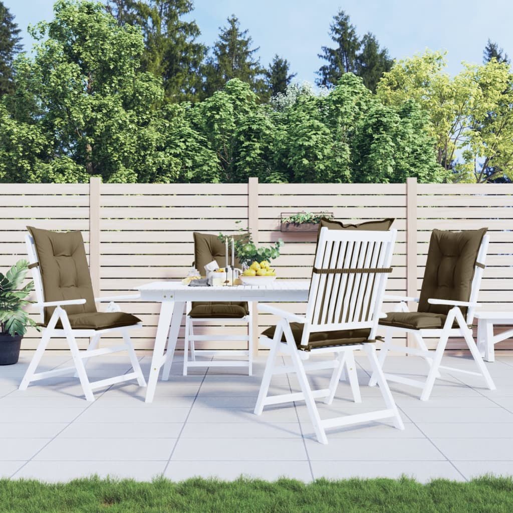VidaXL Stoelkussens Hoge Rug 4st Taupe -45%!