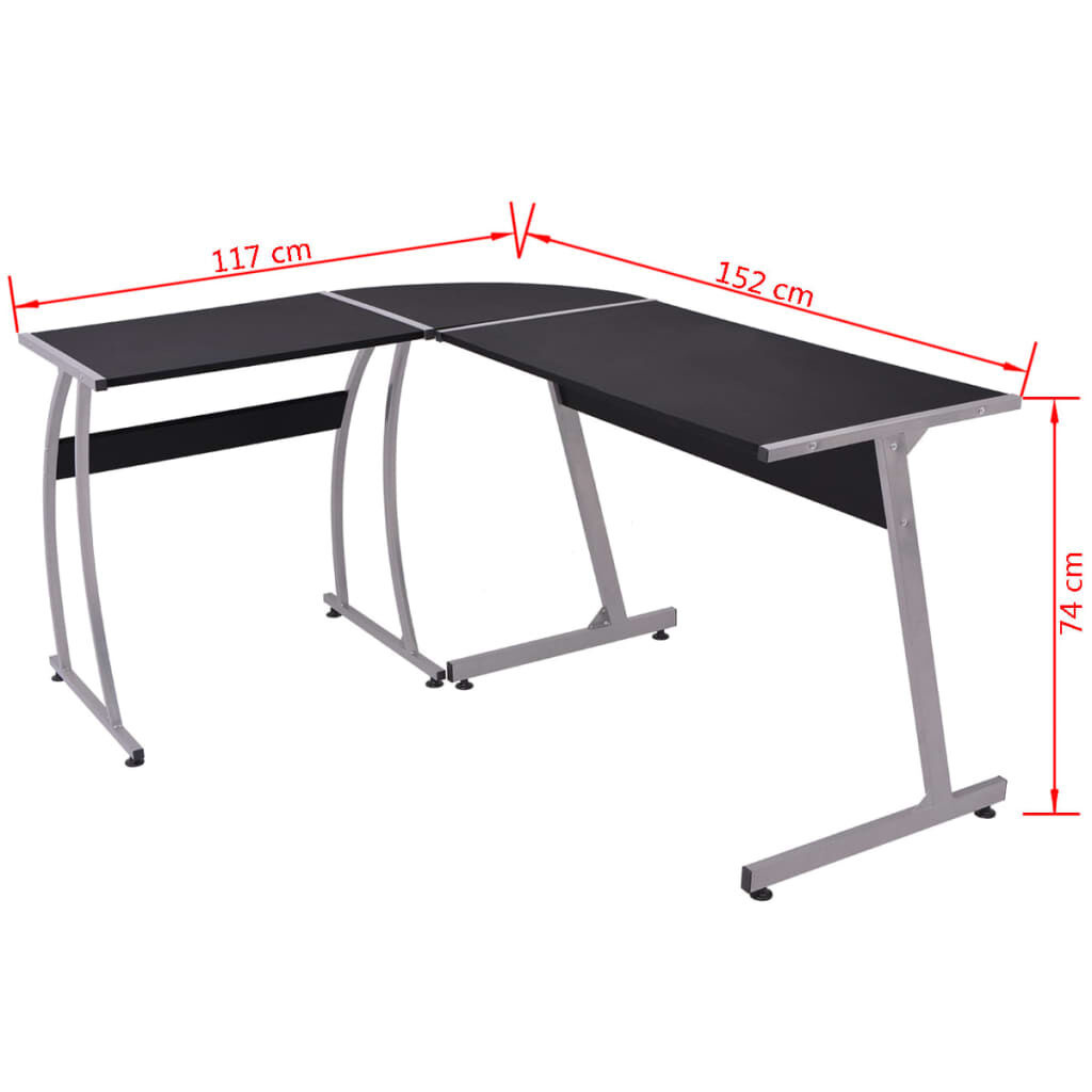 vidaXL Hoekbureau L-vormig Zwart - 35% Korting!