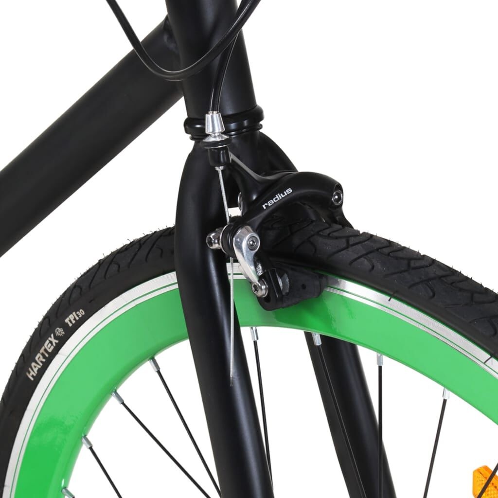 Fiets met Vaste Versnelling 700c Zwart/Groen - 45% Korting!