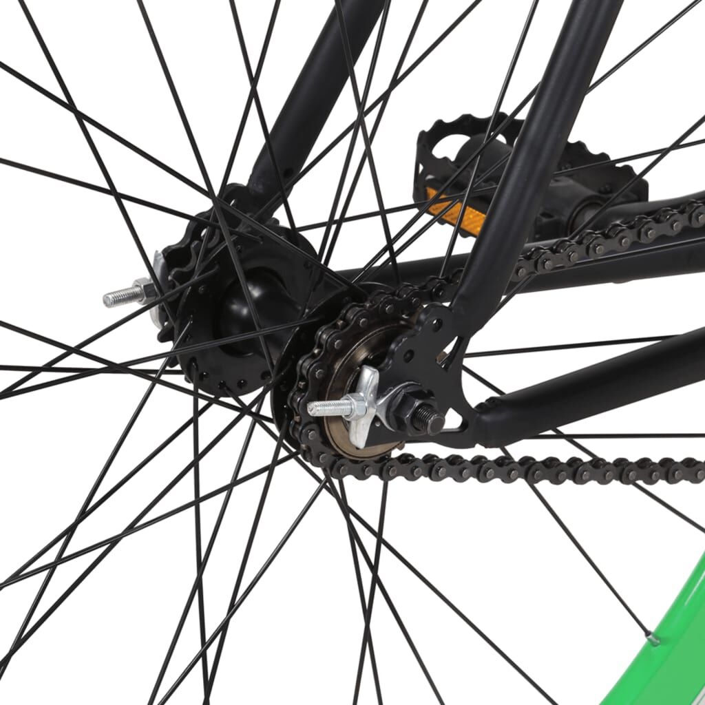 Fiets met Vaste Versnelling 700c Zwart/Groen - 45% Korting!