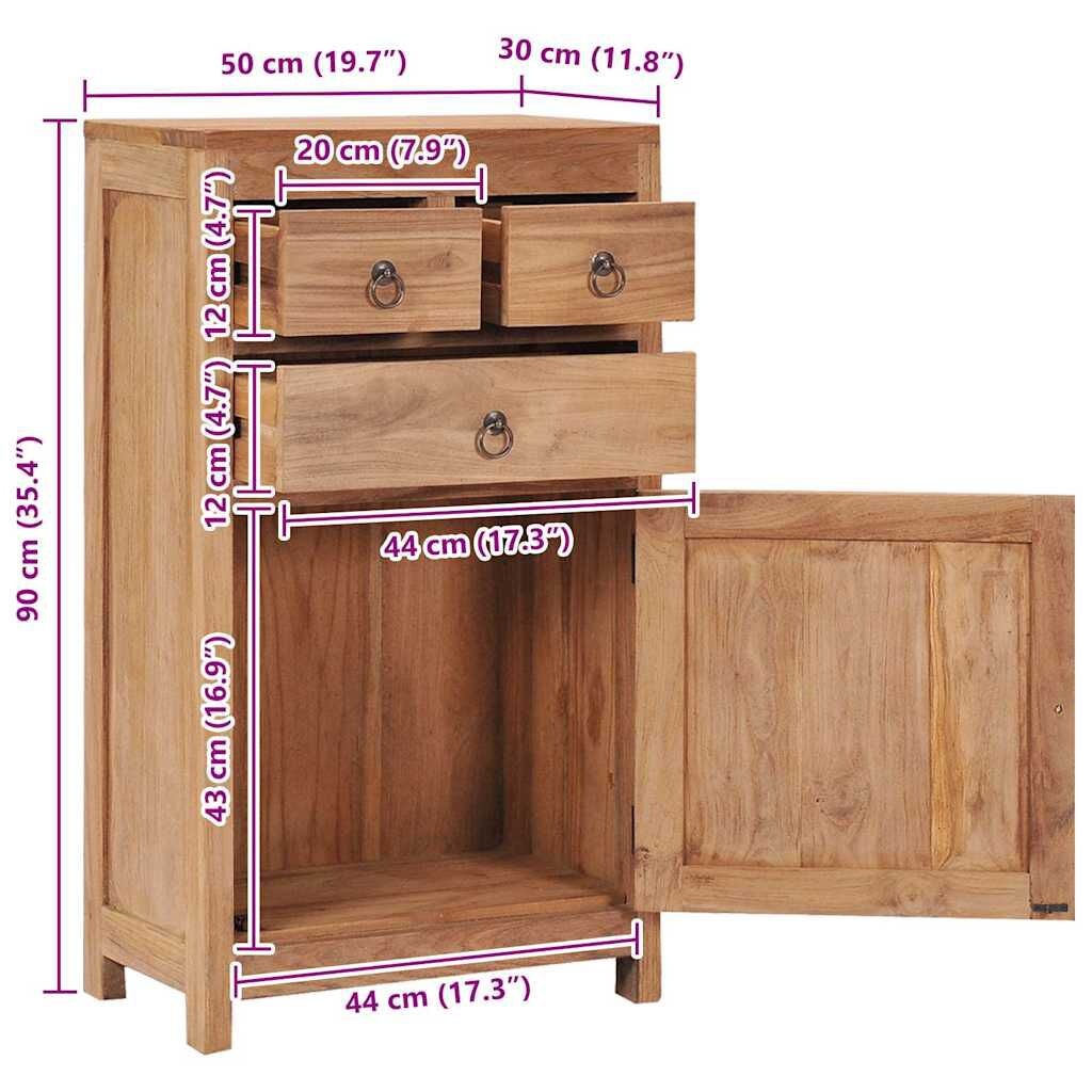 vidaXL Teakhouten Dressoir 50x90 cm - 35% Korting!