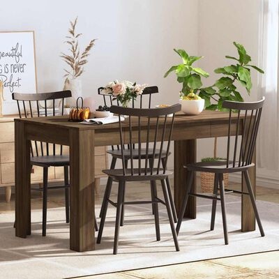 vidaXL Eettafel Bruin Eiken 140cm - 60% Korting!